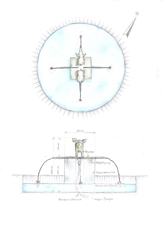 link button to the draft: pig fountain - Schweinebrunnen Schwedt